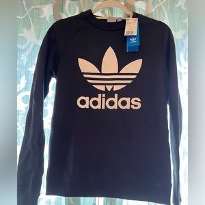 Black Adidas Logo Crewneck Sweatshirt
